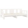 Sofá cama extraíble madera maciza de pino blanco 2x(90x200) cm de vidaXL, Camas y somieres - Ref: Foro24-820283, Precio: 191,...