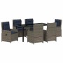 Conjunto de Comedor de Jardín 7 pcs Gris Poliratán en Sillas de jardín | Comprar online en Foru.es