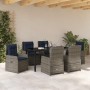Conjunto de Comedor de Jardín 7 pcs Gris Poliratán en Sillas de jardín | Comprar online en Foru.es