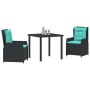 Conjunto de Comedor de Jardín 3 pcs Negro Poliratán en Sillas de jardín | Comprar online en Foru.es