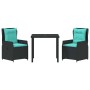 Conjunto de Comedor de Jardín 3 pcs Negro Poliratán en Sillas de jardín | Comprar online en Foru.es