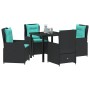 Conjunto de Comedor de Jardín 5 pcs Negro Poliratán en Sillas de jardín | Comprar online en Foru.es