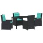 Conjunto de Comedor de Jardín 5 pcs Negro Poliratán en Sillas de jardín | Comprar online en Foru.es