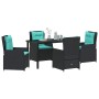 Conjunto de Comedor de Jardín 5 pcs Negro Poliratán en Sillas de jardín | Comprar online en Foru.es