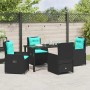 Conjunto de Comedor de Jardín 5 pcs Negro Poliratán en Sillas de jardín | Comprar online en Foru.es