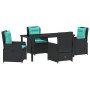 Conjunto de Comedor de Jardín 5 pcs Negro Poliratán en Sillas de jardín | Comprar online en Foru.es