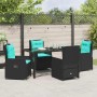 Conjunto de Comedor de Jardín 5 pcs Negro Poliratán en Sillas de jardín | Comprar online en Foru.es
