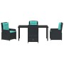Conjunto de Comedor de Jardín 5 pcs Negro Poliratán en Sillas de jardín | Comprar online en Foru.es
