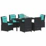Conjunto de Comedor de Jardín 7 pcs Negro Poliratán en Sillas de jardín | Comprar online en Foru.es