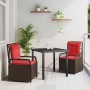 Conjunto de Comedor de Jardín 3 pcs Marrón ratán sintético en Sillas de jardín | Comprar online en Foru.es