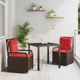Conjunto de Comedor de Jardín 3 pcs Marrón ratán sintético en Sillas de jardín | Comprar online en Foru.es
