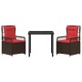 Conjunto de Comedor de Jardín 3 pcs Marrón ratán sintético en Sillas de jardín | Comprar online en Foru.es