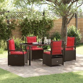 Conjunto de Comedor de Jardín 5 pcs Marrón ratán sintético en Sillas de jardín | Comprar online en Foru.es
