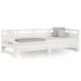 Sofá cama extraíble madera maciza de pino blanco 2x(90x190) cm de vidaXL, Camas y somieres - Ref: Foro24-820323, Precio: 190,...