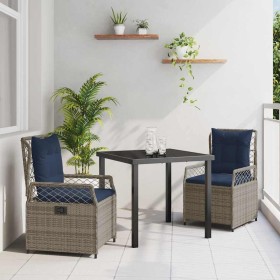 Conjunto de Comedor de Jardín 3 pcs Gris ratán sintético en Sillas de jardín | Comprar online en Foru.es