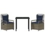 Conjunto de Comedor de Jardín 3 pcs Gris ratán sintético en Sillas de jardín | Comprar online en Foru.es