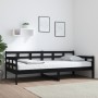Sofá cama madera maciza de pino negro 90x200 cm de vidaXL, Camas y somieres - Ref: Foro24-820361, Precio: 127,78 €, Descuento: %