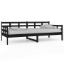 Sofá cama madera maciza de pino negro 90x200 cm de vidaXL, Camas y somieres - Ref: Foro24-820361, Precio: 127,78 €, Descuento: %