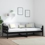 Sofá cama madera maciza de pino negro 90x200 cm de vidaXL, Camas y somieres - Ref: Foro24-820361, Precio: 127,78 €, Descuento: %