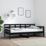 Sofá cama madera maciza de pino negro 90x190 cm de vidaXL, Camas y somieres - Ref: Foro24-820371, Precio: 124,73 €, Descuento: %