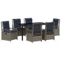Conjunto de Comedor de Jardín 7 pcs Gris ratán sintético en Sillas de jardín | Comprar online en Foru.es