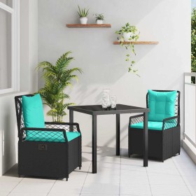 Conjunto de Comedor de Jardín 3 pcs Negro ratán sintético en Sillas de jardín | Comprar online en Foru.es