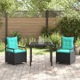 Conjunto de Comedor de Jardín 3 pcs Negro ratán sintético en Sillas de jardín | Comprar online en Foru.es