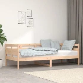 Sofá cama madera maciza de pino 90x200 cm de vidaXL, Camas y somieres - Ref: Foro24-820297, Precio: 98,14 €, Descuento: %