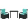 Conjunto de Comedor de Jardín 3 pcs Negro ratán sintético en Sillas de jardín | Comprar online en Foru.es