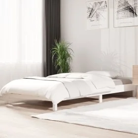 White solid pine wood stackable bed 90x190 cm by vidaXL, Beds and slatted bases - Ref: Foro24-820403, Price: 94,54 €, Discoun...