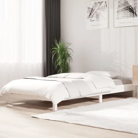Cama apilable de madera pino maciza blanco 90x190 cm de vidaXL, Camas y somieres - Ref: Foro24-820403, Precio: 94,54 €, Descu...