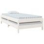 Cama apilable de madera pino maciza blanco 90x190 cm de vidaXL, Camas y somieres - Ref: Foro24-820403, Precio: 95,77 €, Descu...