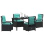 Conjunto de Comedor de Jardín 5 pcs Negro ratán sintético en Sillas de jardín | Comprar online en Foru.es