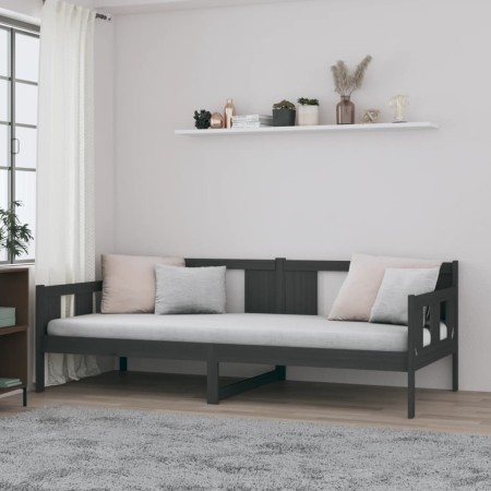 Sofá cama madera maciza de pino gris 80x200 cm de vidaXL, Camas y somieres - Ref: Foro24-820274, Precio: 111,15 €, Descuento: %