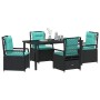 Conjunto de Comedor de Jardín 5 pcs Negro ratán sintético en Sillas de jardín | Comprar online en Foru.es