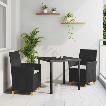 Conjunto de Comedor de Jardín 3 pcs Negro ratán sintético en Sillas de jardín | Comprar online en Foru.es