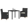 Conjunto de Comedor de Jardín 3 pcs Negro ratán sintético en Sillas de jardín | Comprar online en Foru.es