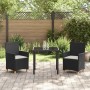 Conjunto de Comedor de Jardín 3 pcs Negro ratán sintético en Sillas de jardín | Comprar online en Foru.es
