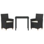 Conjunto de Comedor de Jardín 3 pcs Negro ratán sintético en Sillas de jardín | Comprar online en Foru.es