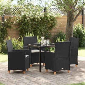Conjunto de Comedor de Jardín 5 pcs Negro ratán sintético en Sillas de jardín | Comprar online en Foru.es