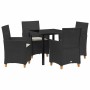Conjunto de Comedor de Jardín 5 pcs Negro ratán sintético en Sillas de jardín | Comprar online en Foru.es