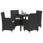Conjunto de Comedor de Jardín 5 pcs Negro ratán sintético en Sillas de jardín | Comprar online en Foru.es