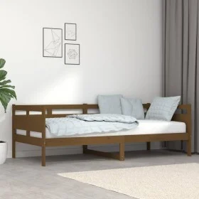 Sofá cama madera maciza de pino marrón miel 90x200 cm de vidaXL, Camas y somieres - Ref: Foro24-820300, Precio: 87,62 €, Desc...