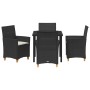 Conjunto de Comedor de Jardín 5 pcs Negro ratán sintético en Sillas de jardín | Comprar online en Foru.es