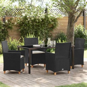 Conjunto de Comedor de Jardín 5 pcs Negro ratán sintético en Sillas de jardín | Comprar online en Foru.es