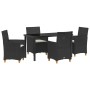 Conjunto de Comedor de Jardín 5 pcs Negro ratán sintético en Sillas de jardín | Comprar online en Foru.es