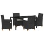 Conjunto de Comedor de Jardín 5 pcs Negro ratán sintético en Sillas de jardín | Comprar online en Foru.es