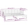 Sofá cama extraíble madera maciza de pino negro 2x(90x190) cm de vidaXL, Camas y somieres - Ref: Foro24-820386, Precio: 182,2...