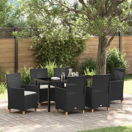 Conjunto de Comedor de Jardín 7 pcs Negro ratán sintético en Sillas de jardín | Comprar online en Foru.es