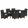 Conjunto de Comedor de Jardín 7 pcs Negro ratán sintético en Sillas de jardín | Comprar online en Foru.es